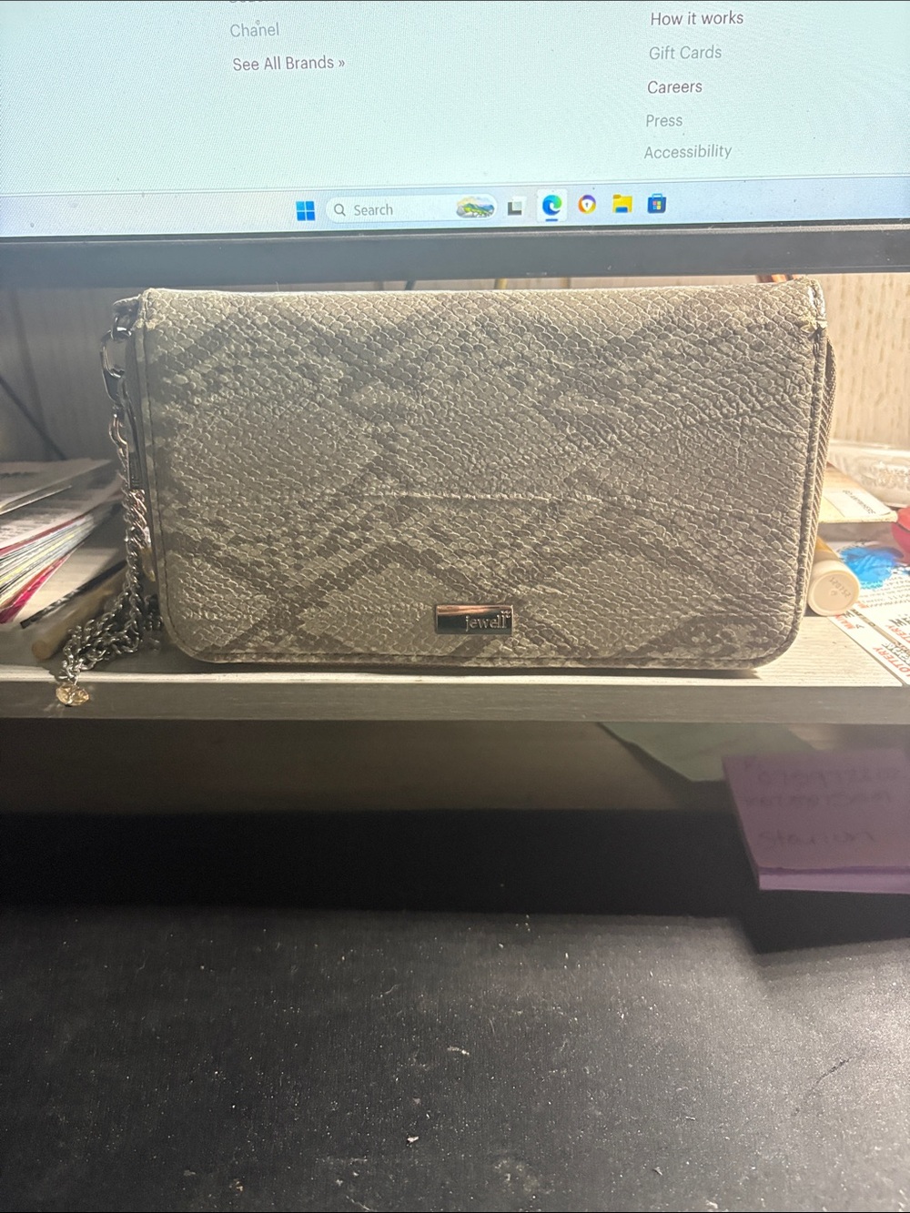 thirty-one jewel Clutch - and fabric covered tie journal